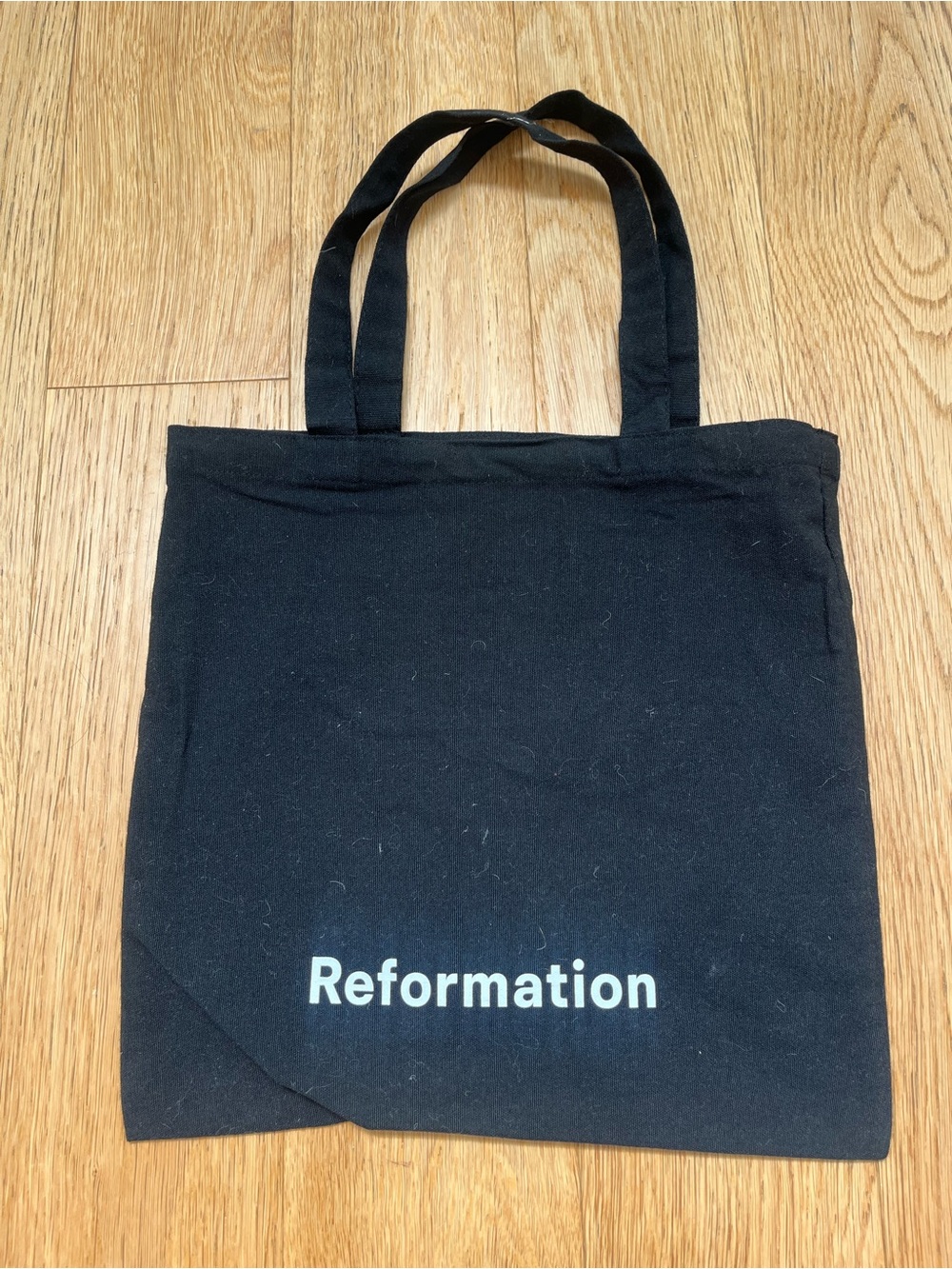 Reformation Black Logo Cotton Tote Bag